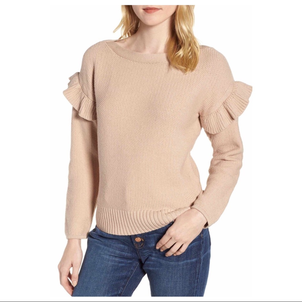 J. Crew Ava Ruffle Sleeve Sweater